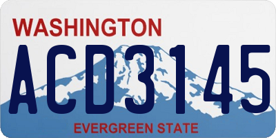 WA license plate ACD3145