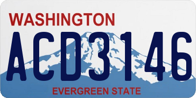 WA license plate ACD3146