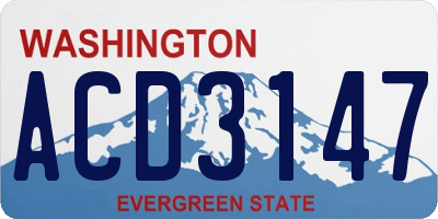 WA license plate ACD3147
