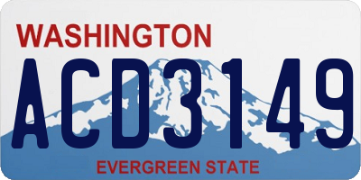 WA license plate ACD3149