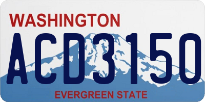 WA license plate ACD3150