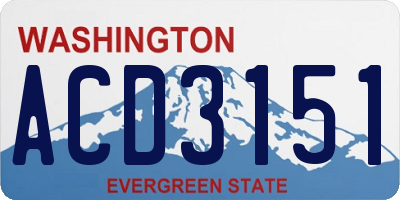 WA license plate ACD3151