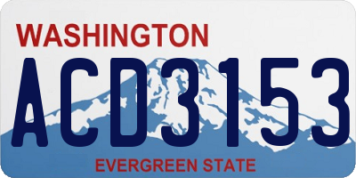 WA license plate ACD3153