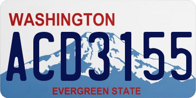 WA license plate ACD3155