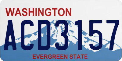 WA license plate ACD3157