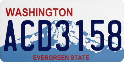 WA license plate ACD3158