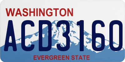 WA license plate ACD3160