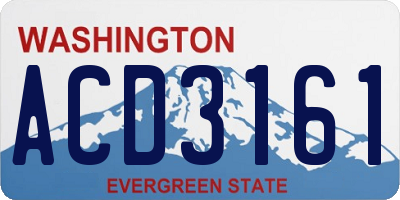WA license plate ACD3161