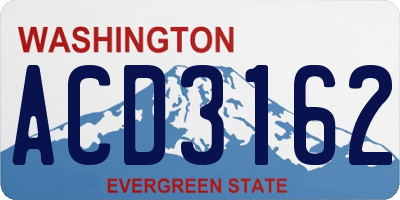 WA license plate ACD3162