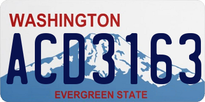 WA license plate ACD3163