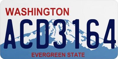 WA license plate ACD3164