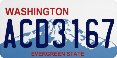WA license plate ACD3167