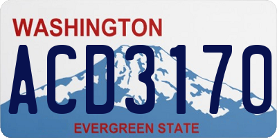 WA license plate ACD3170