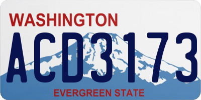 WA license plate ACD3173