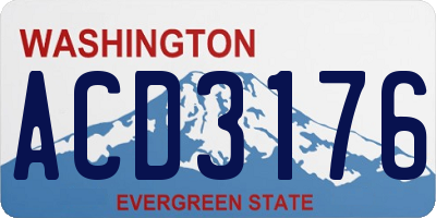 WA license plate ACD3176
