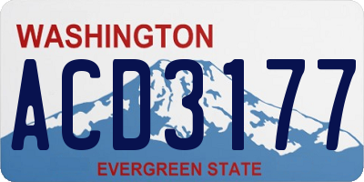 WA license plate ACD3177