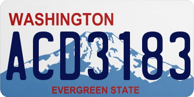 WA license plate ACD3183
