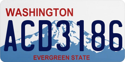 WA license plate ACD3186
