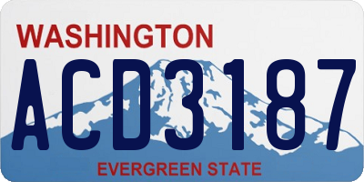 WA license plate ACD3187