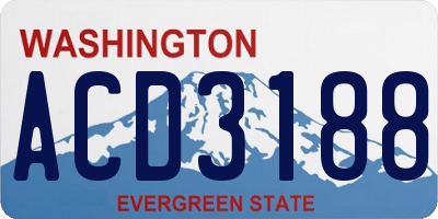 WA license plate ACD3188