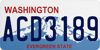 WA license plate ACD3189