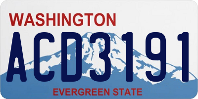 WA license plate ACD3191