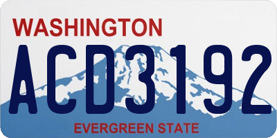 WA license plate ACD3192