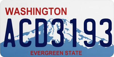 WA license plate ACD3193