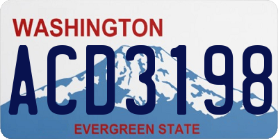 WA license plate ACD3198
