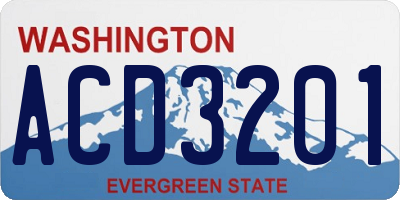 WA license plate ACD3201