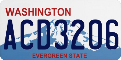 WA license plate ACD3206