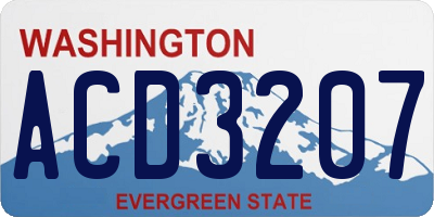 WA license plate ACD3207