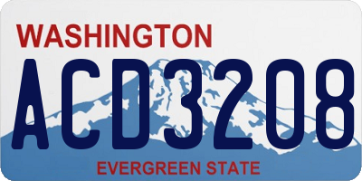 WA license plate ACD3208