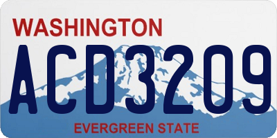WA license plate ACD3209