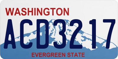 WA license plate ACD3217