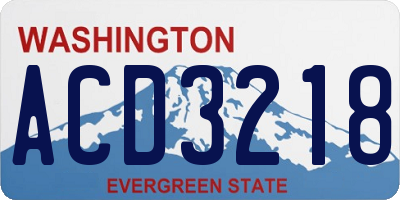 WA license plate ACD3218