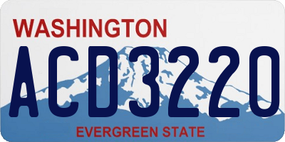 WA license plate ACD3220