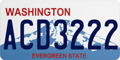 WA license plate ACD3222