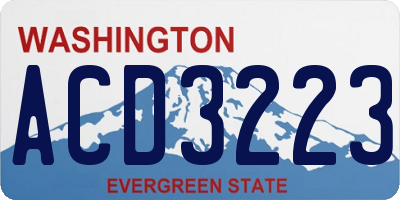 WA license plate ACD3223