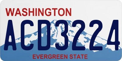 WA license plate ACD3224