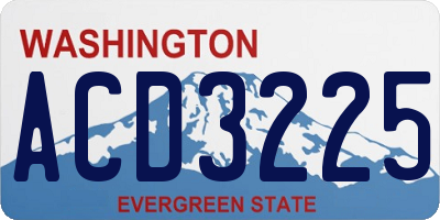 WA license plate ACD3225
