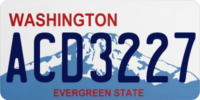 WA license plate ACD3227