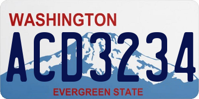 WA license plate ACD3234