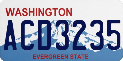 WA license plate ACD3235