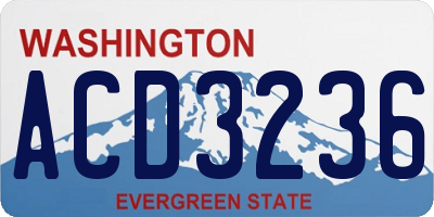 WA license plate ACD3236