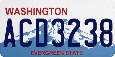 WA license plate ACD3238