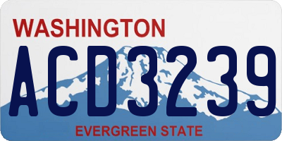 WA license plate ACD3239