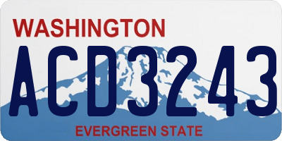 WA license plate ACD3243