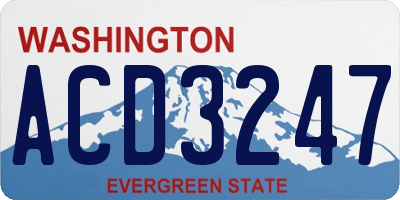 WA license plate ACD3247