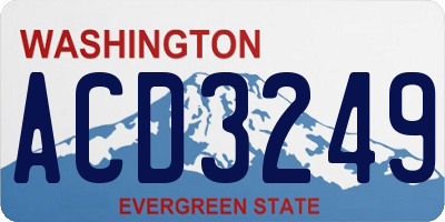 WA license plate ACD3249